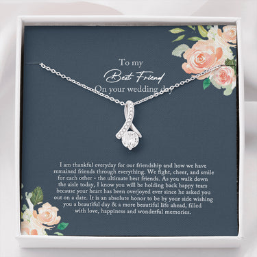 Best Friend Gift to Bride, Bride Gift From Maid of Honor, Best Friend Gift on Her Wedding Day, Best Friend to Bride Necklace Mt4lj-979
